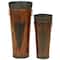 Set of 2 Brown Metal Rustic Vase, 21", 16"